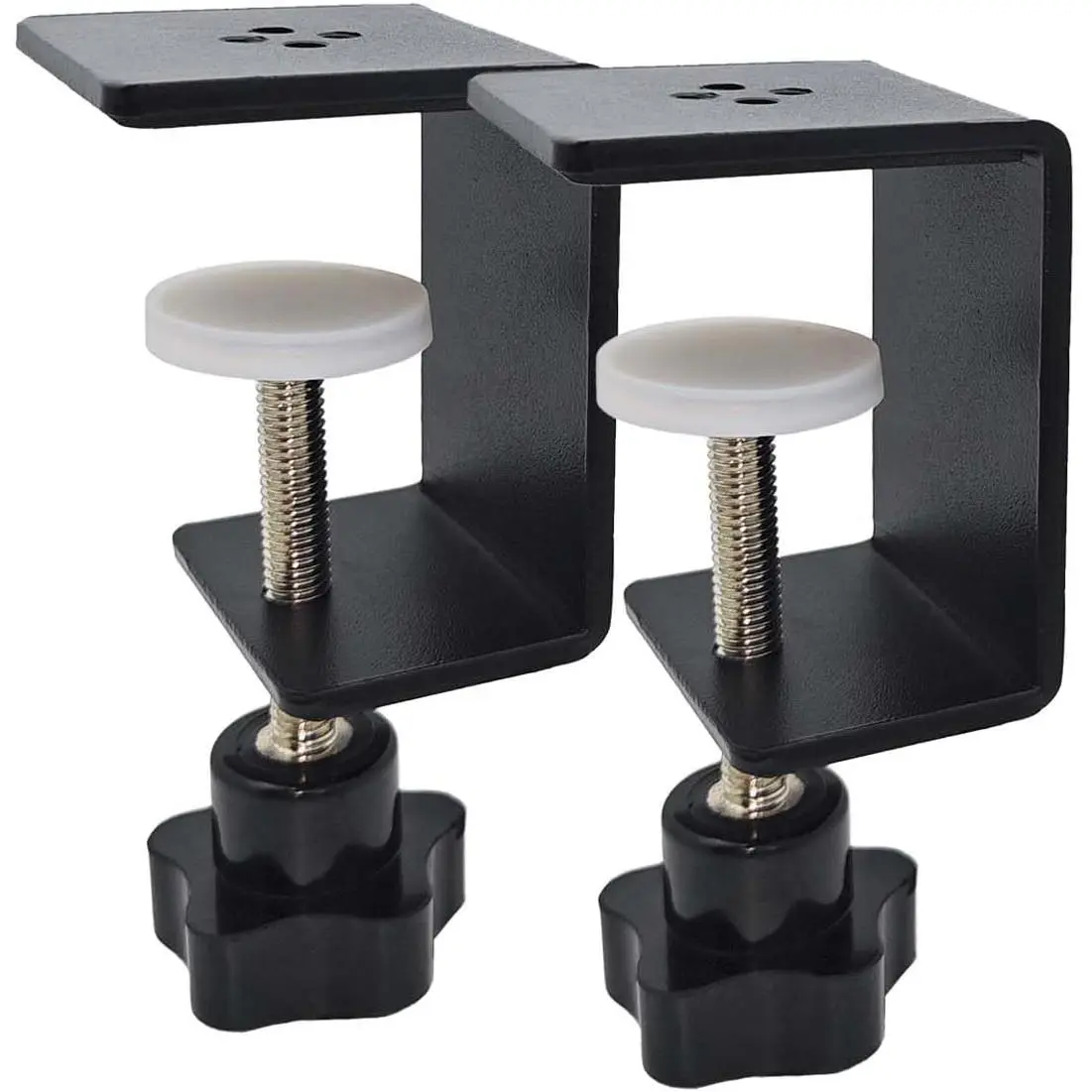 2 Pack Heavy Duty C Clamp & Desk Clamp |   Wide Jaw Metal Woodworking Clamps, Adjustable Shelf Clamps  Desk Extension/Panel Work (Sturdy Multi-Purpose Clamping Tool)