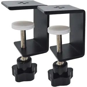 2 Pack Heavy Duty C Clamp & Desk Clamp |   Wide Jaw Metal Woodworking Clamps, Adjustable Shelf Clamps  Desk Extension/Panel Work (Sturdy Multi-Purpose Clamping Tool)
