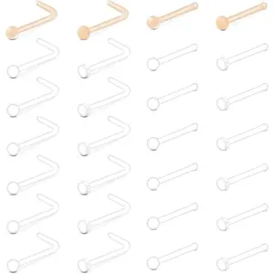 18g 20g Nude Clear Nose Studs for Work Clear  Retainers 16g Labret Lip Studs Plastic Cartilage Earring Studs Invisible Septum Rings