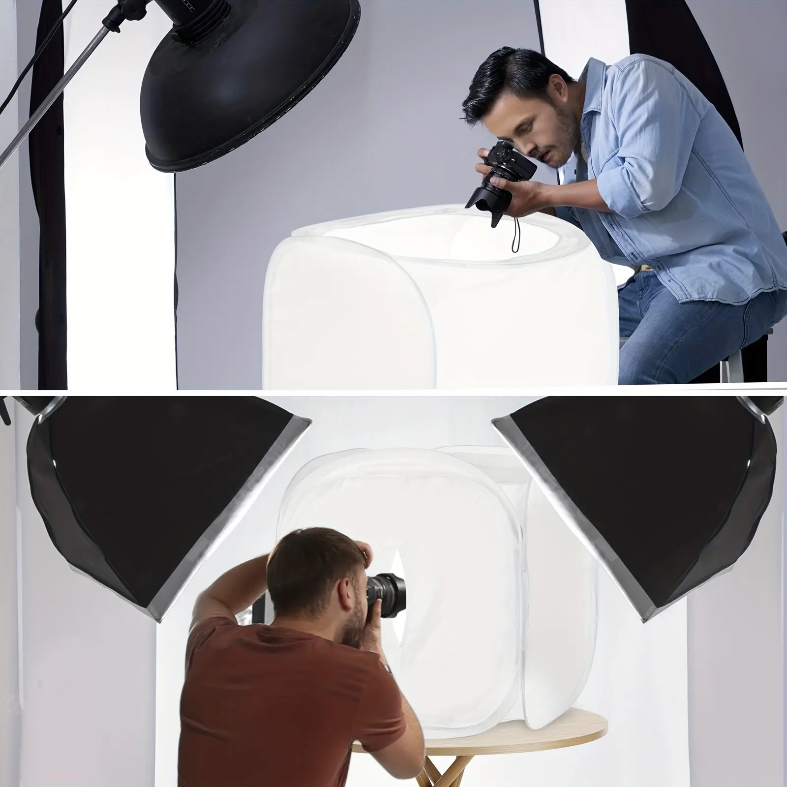 Portable Photo Studio Light Box, Foldable Shooting Tent with 4 Colored Backdrops, Tabletop Photography Diffuser Softbox for Jewelry Food
