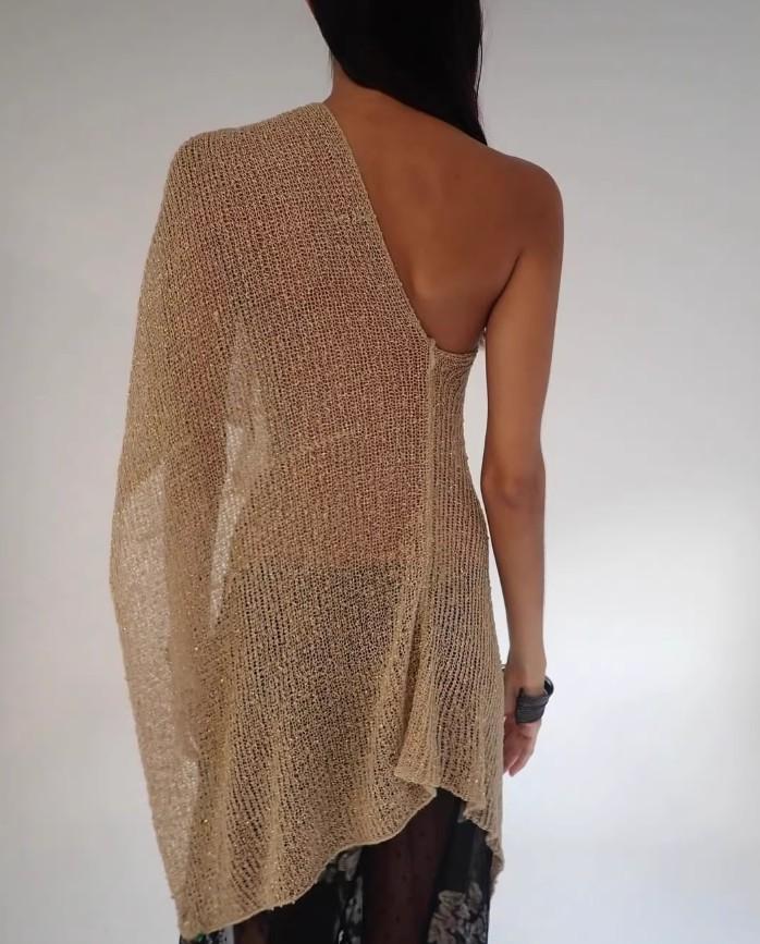 Fan Favorite Agerose Womens Sheer Poncho Top Lightweight Knit  Shrug Mesh Off The Shoulder Y2K Going Out Beach Swimsuit Coverup  