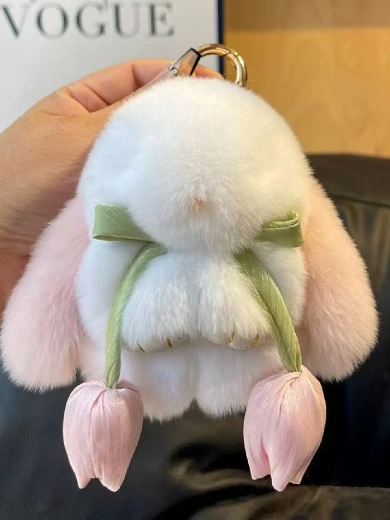 Plush Bunny Keychain, Cute Rabbit Bag Charm, Keychain for Purse, Soft Textile Accessory, Perfect Gift Idea, Ideal for Daily Use & Gifts, Cozy and Cuddly Feel