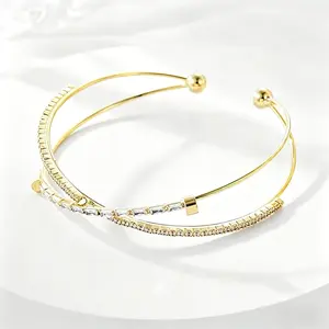 Gold Bracelets for Women Jewelry 14k Plated Gold Bangles for Women Cuff Bracelet Open Fashion Bracelet Adjustable ﻿