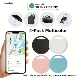 4pack for Air Tag for IOS Smart Tag, precise positioning Tracker, Without GPS function, Works for iPhone Find My APP, Anti-loss device Item Finders, Replaceable battery&Privacy protection, for Key, Luggage, Backpack, Button