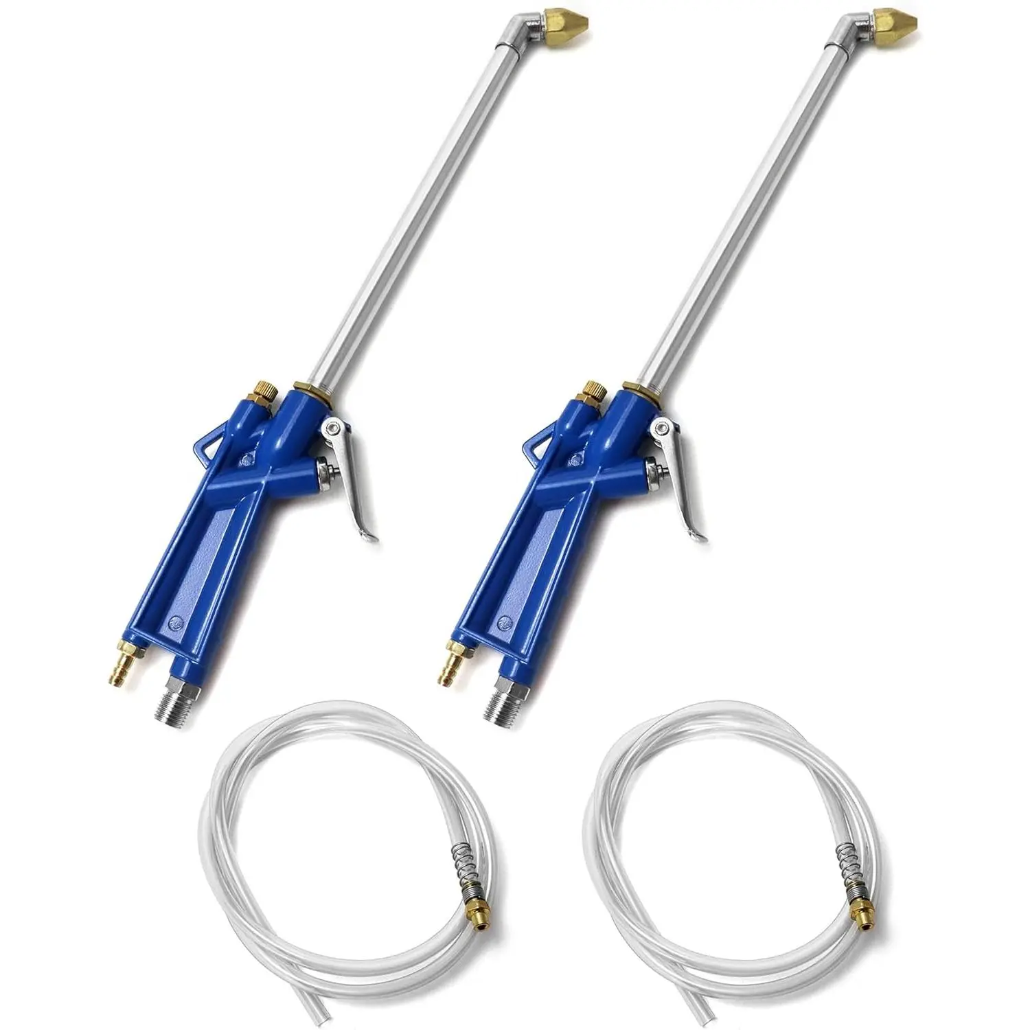 Industrial 2-Set Pneumatic Pressure Air Blow Gun Kit with Spray Nozzle Kit, 4 ft Hose, Degreasing Sprayer, Wheels – Engine, Deck & Machinery Inner Cleaning Tool
