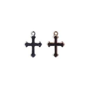 Cross Religious Charm - Available in Silver and Gold - Measures 18mm x 12.5mm - Sold by the Piece - K127