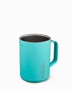 Corkcicle Coffee Mug – Insulated Stainless Steel Travel Mug with Lid (Turquoise)