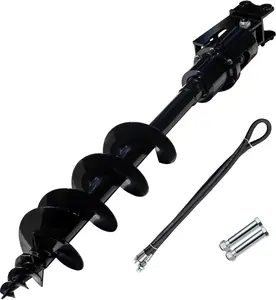 Small Excavator Accessories Spiral Drill 7.78in/200mm Diameter Hydraulic Rotary Drill Suitable for Mini Excavators Weighting 1.5 Tons and Above