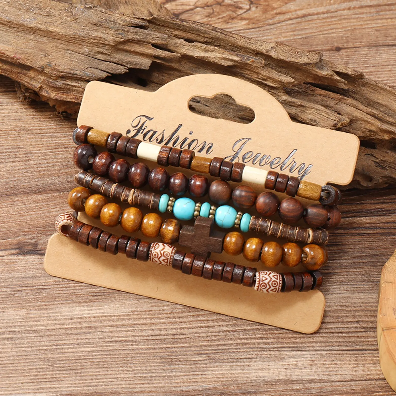 Men's Handcrafted Beaded Bracelet - Vintage-Style, Turquoise-Accented, Cross-Designed Sports & Outdoor Wristband Accessory, Friendship Bracelet, Friendship Bracelets