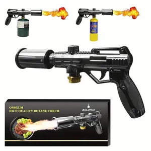 Propane Torch, Durable Metal Construction & Ergonomic Handle for Camping, BBQ, Steak, Creme Brulee - Holiday Cooking & Bbq Essential - Flamethrower with Safety Lock, Camping Gear, Robust Design, Durable Kitchen Tool