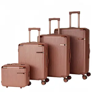 4 Piece Hardshell Luggage Set 14 19 23 27 Inch Carry On Suitcase Travel Luggage with 360 Spinner Wheels Combination Lock Lightweight Suitcase rose gold