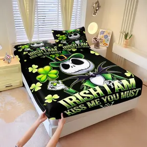 The Fresh Magician Clover Printed Bed Sheet Set , Includes 1 Bed Sheet & 2 Pillowcases without Filler, without padding, refreshing and healing, with multiple styles to choose from, and comes with a lucky atmosphere.