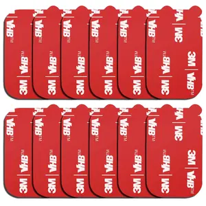 12 Pack Rectangle 3M Sticky Adhesive Replacement Kit, for Magnetic Car Dashboard Phone Mount Base Sticker Parts Double Side 3M VHB Tape Adhesive Pads (Red)