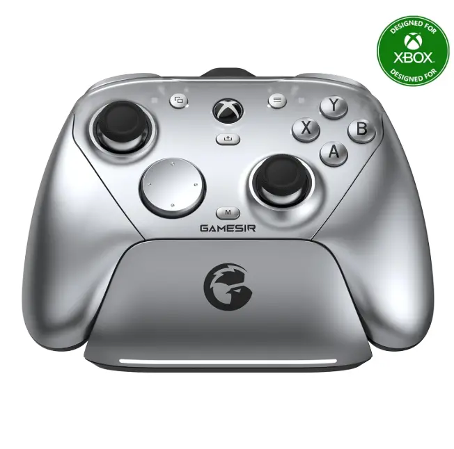 GameSir G7 Pro Wired Controller for Xbox 1, Xbox Series X/S, Wireless PC Gaming Controller with TMR Sticks, Hall Effect Analog Triggers, 1000Hz Polling Rate, 3.5mm Audio Jack - Silver
