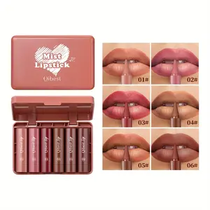 Long Lasting Lipstick Set, Lipgloss, 6 Counts/set Matte Lip Balm, Easy Coloring Lip Sticks, Suitable for All Occasions Lip Makeup, Girls and Women Makeup Accessories, Gloss