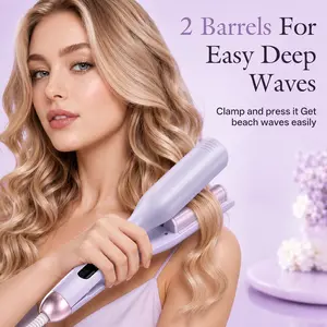 32mm Korean Crimping Hair Wand, Woolly Perm Lazy Hair Styling Tool for Water Ripple Waves & Big Curls