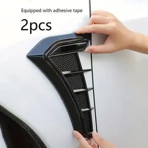 Universal Car Fender Side Vent Cover,1 Pair Rubber Car Front Fender Vent Cover Trim Decoration Sticker Universal for Most Cars Baffles/Guard Strips/Friction Strips Spoiler Wing Accessory