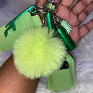 The Green Swirl and Twirl Beaded Stylish Keychain and Accessories with Marbled Beads and Tassel Charm