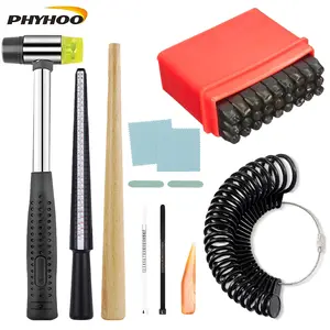 Ring Making & Stamping Tool Kit - Complete Jewelry Set with Sizer, Mandrel, Hammer & Stamps for DIY Crafters & Hobbyists