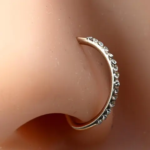 Fake Nose Ring Hoop, Faux Nose Ring for Non Pierced Nose, Hoop Ring, Nose Rings Hoops, Nose Cuff Clip on Nose Ring, Fake Piercing Jewelry for Women Men Body Jewelry