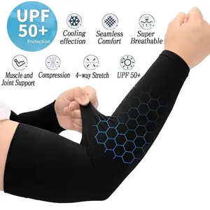 2 Pairs UV Protection Cooling Arm Sleeves for Men & Women UPF 50 Cooling Sports Sleeve Compression Sun Sleeves for Men Women Youth, Tattoo Cover Up
