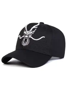 Unisex Dragon Baseball Cap, Adjustable Outdoor Sun Protection Hat, Casual Fitted Woven Fabric, Spring & Fall Travel Beach Vacation