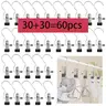 Stainless Steel Pleated Split Boot Organizer Hangers with Stable Hook Clips & Pegs - Bulk Packs (20/30/60pcs) for Bedroom Jackets, Practical Hangers, Attachment Hooks, Closet Storage