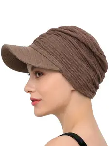 Women's Foldable Hat Brim Headscarf Cap Sun Protection Flat Top Shade Hat, Stylish Lightweight Accessory for Daily Wear & Outdoor Activities Casual Outfits Cap