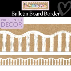 Whitewashed Picket Fence Bulletin Board Border | Banner Bar