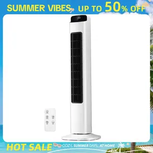 Summervibes[Limited Stock]Antarctic Star Portable Tower Fan - 80° Oscillating Bladeless Fan with Remote Control, 5 Speed Settings & 3 Modes, Room Temperature Display, Low Noise Design for Bedroom & Living Room