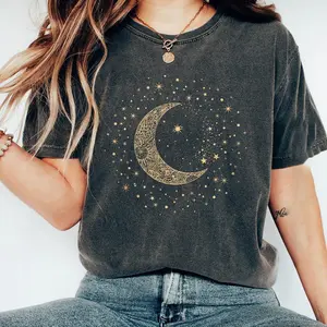 Mystic Moon Phase Shirt, Lunar Crescent Graphic Tee, Spiritual Astrology Top for Women, Celestial Mystical Spiritual Shirt