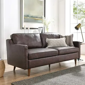Modway Impart Genuine Leather Sofa in Brown Modway Impart Genuine Leather Sofa in Brown