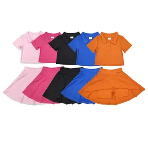 Girls Tennis Athletic Polo & Skort Set