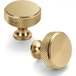10 Pack Champagne Bronze Knurled Kitchen Cabinet Knobs Aluminum Drawer Pulls Dresser Knobs Cabinet Hardware for Dresser Drawers
