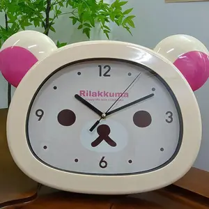 Rilakkuma Anime Peripheral Wall Clock Alarm Clock Cute Cartoon Silent Clock Living Room Bedroom Sweeping Second Quartz Clock