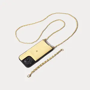 Lily Crossbody Phone Case Set - Butter Yellow Croc/Gold