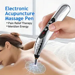 5-in-1 Massage Acupuncture Pen, Electronic Therapy, Meridian Energy Massager Pen Self Massage Tools Muscle Healing with Massaging Gel 688361706