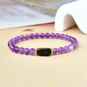 Amethyst Bracelet with Agarwood, Calm & Spiritual Protection Crystal