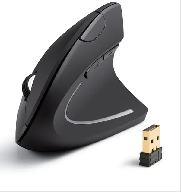 Ergonomic Vertical Mouse, Wireless Bluetooth & 2.4G Rechargeable Mouse, Silent Click, 1600 DPI High-Precision Optical Sensor, Multi-Surface PC/Laptop/Mac Mouse