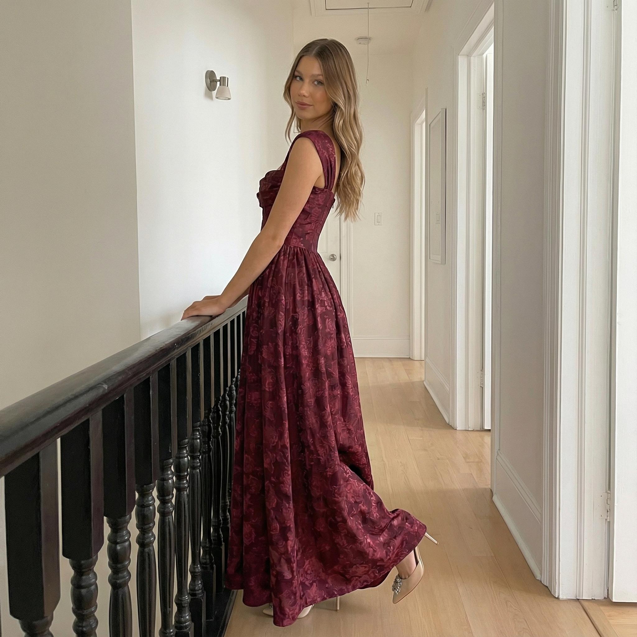 Azazie Hazel Cowl Neck Corset Ruched A-line Romantic Date Party Occasion Fil Coupé Dress Azazie Hazel Cowl Neck Corset Ruched A-line Romantic Date Party Occasion Fil Coupé Dress