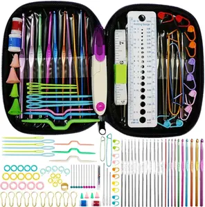 Crochet Hooks Set,Crochet  for Yarn,102 Pcs Crochet Accessories with Storage Case, Knitting Blunt  Stitch Marker DIY Hand Craft Art Tools Knitting  for Beginners