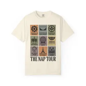 THE NAP TOUR - Theme Park Dad Casual Cotton Fabric Menswear T-Shirt - Soft Comfort Colors Tee