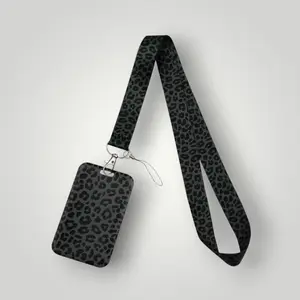 Midnight Leopard Lanyard with ID Holder – Durable Badge Holder for Nurses & Healthcare Workers