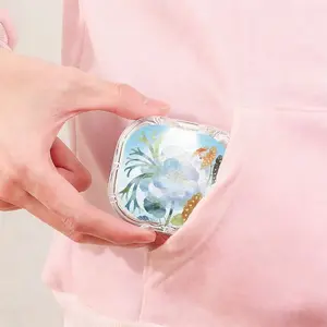 Watercolor Blue Flower Print Retainer Case, Botanical Orthodontic Storage Box, Portable Cute Floral Container for Invisible Aligners