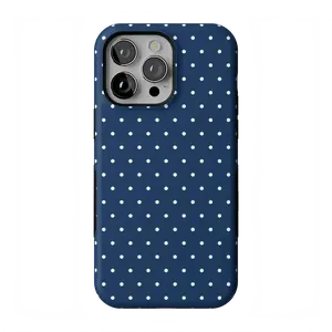 Casely iPhone 13 Pro Case | On the Dot | Navy Polka Dot | Bold Protective Design | Compatible with MagSafe
