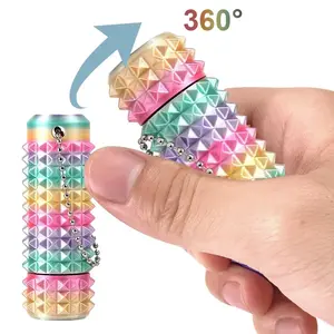 Aesthetic Desk Decor Gadget, Rotating Spiky Hand Massager for Living Room, Daily Relaxation Keychain Accessory, Rotatable