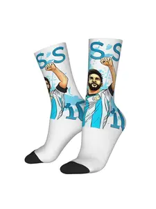 1 Pair Hip Hop Vintage Lionel Messi GOAT Argentina Crazy Men's compression Casual Daily Socks Unisex Harajuku Seamless Printed Funny Novelty Happy Crew Sock