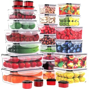 56 count  Storage Containers with  Airtight- Plastic Container for Pantry Kitchen Organization-Microwave Dishwasher,Freezer Safe  Leak Proof (28 Stackable Boxes-28 )