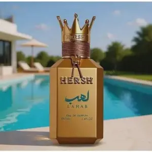 Hersh Lahab Arabian Men's Perfume, 100ml Single Item - Aromatic Amberwood, Woody Amber Oud Fragrance
