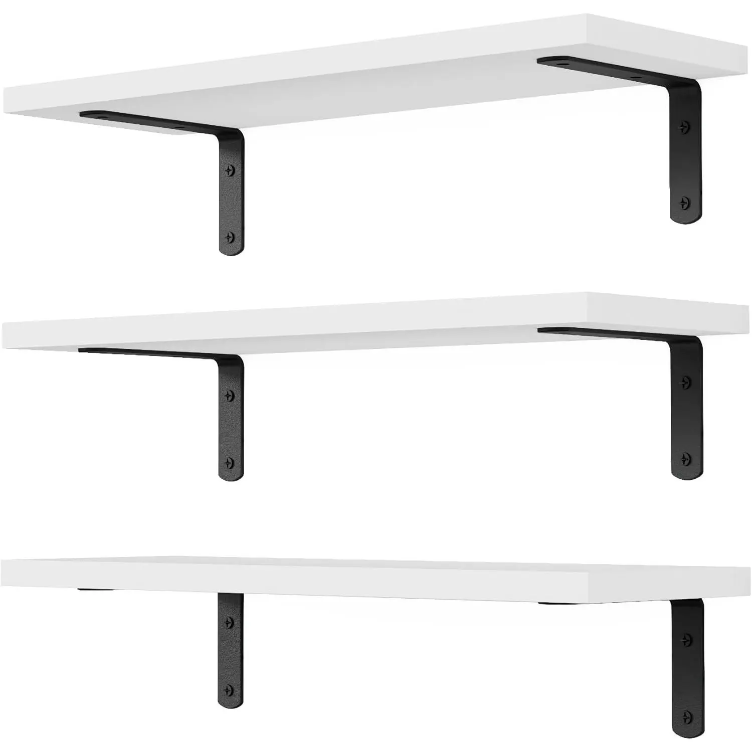 Floating Shelves - 3 Sets Wall Mounted Floating Shelves for Wall Decor, White, Wall Mounted Bathroom Shelf for Storage
